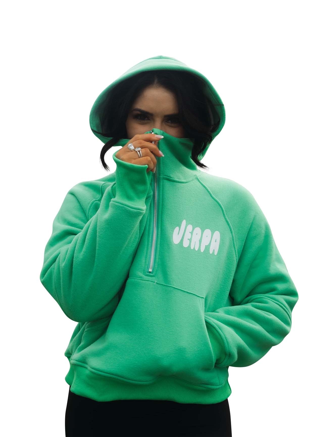 JERPA™ Sherpa-Lined Scuba Half-Zip Hoodie